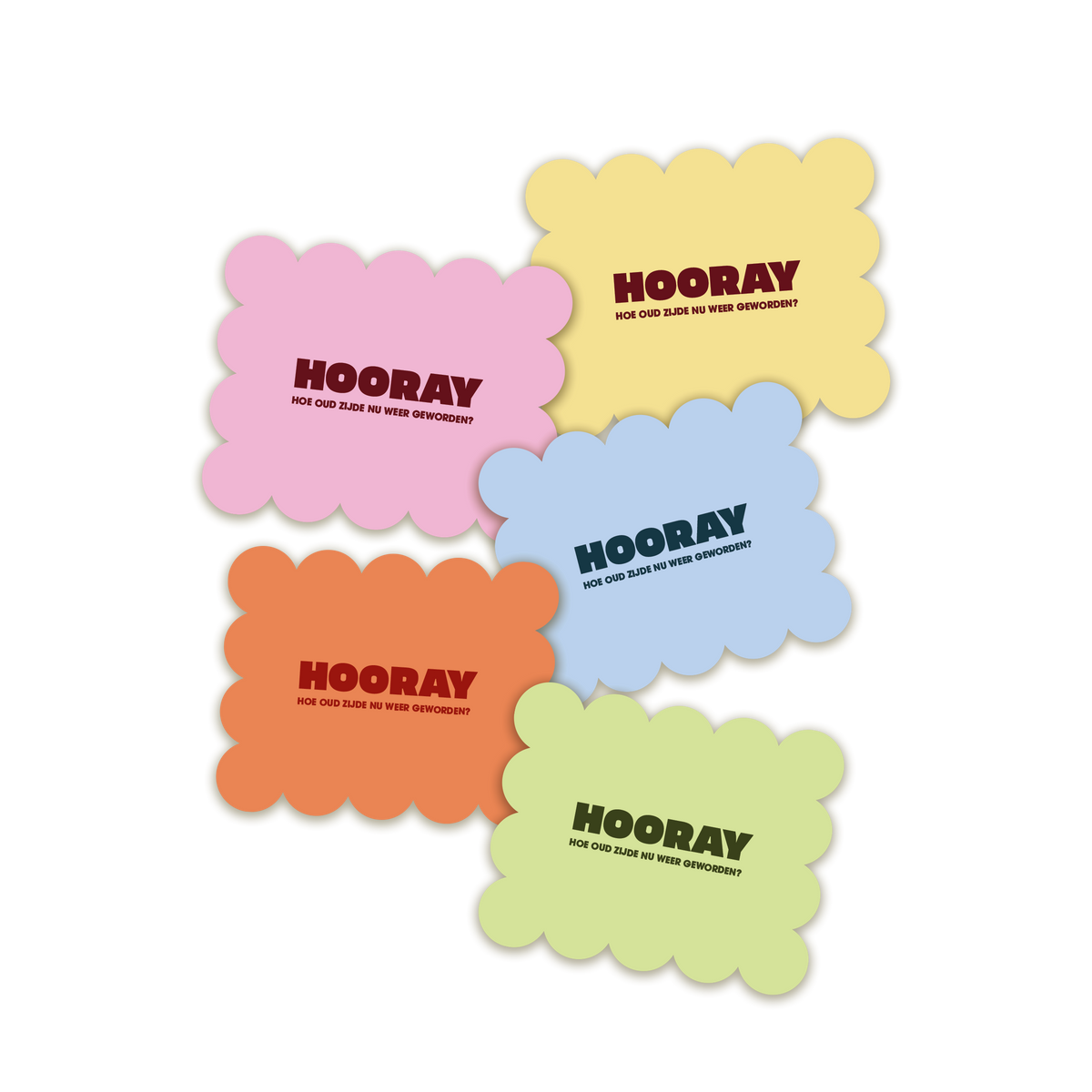 Verjaardagskaartjes 'HOORAY'